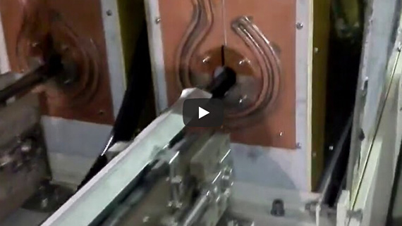 Collision rod heating production line